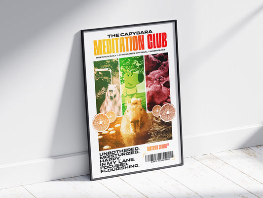 The Capybara Meditation Club Poster