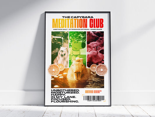 The Capybara Meditation Club Poster